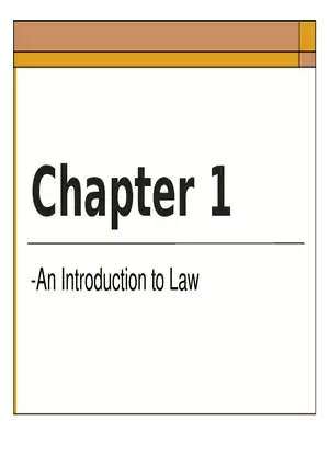 Chapter 1  An Introduction to Law
