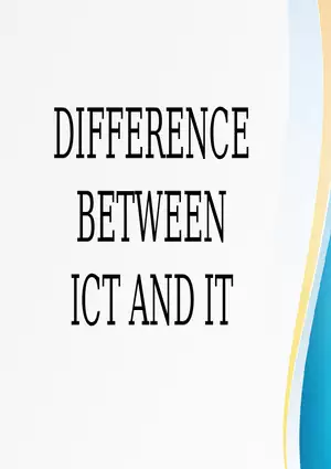 Difference Between ICT and IT