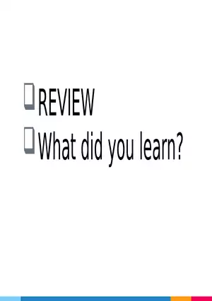 Review What Did You Learn