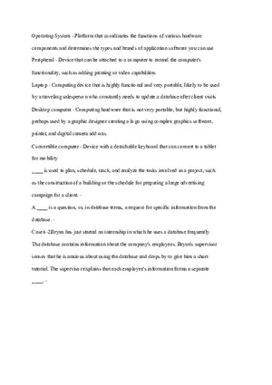 Operating System Study Fill in the Blank