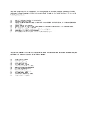 Statement of Cash Flows Questions Part 4