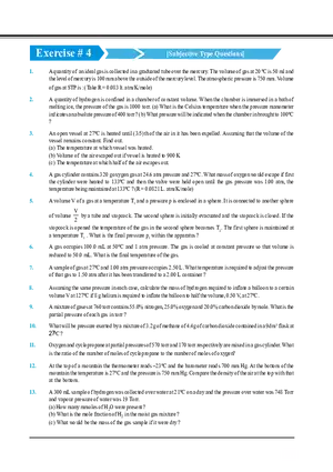 Gaseous State Exercise # 4