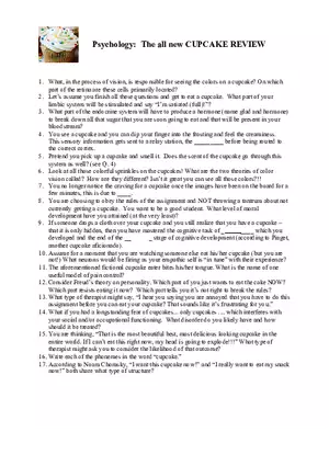 Psychology The All New Cupcake Review