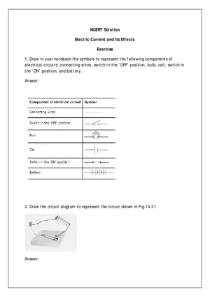 Electric Current and Its Effects