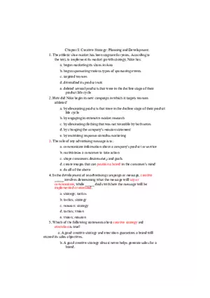 Creative Strategy - Planning and Development Test