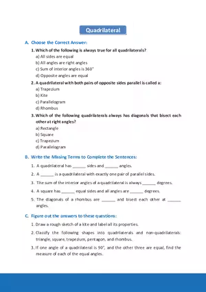 Quadrilateral Questions