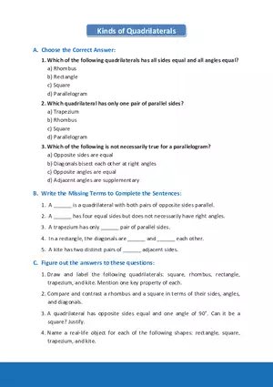 Kinds of Quadrilaterals