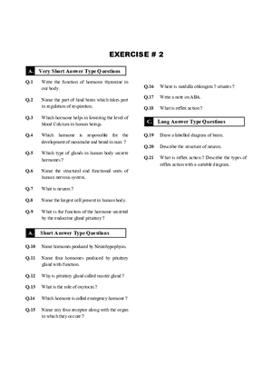 Control & Coordination Exercise # 2