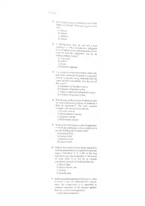 Refrigeration and Thermodynamics Questions