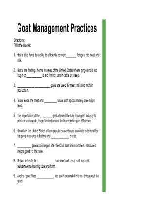 Goat Management Practices