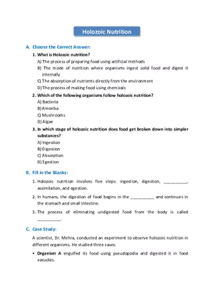 Holozoic Nutrition