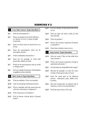 Microorganisms Exercise # 2
