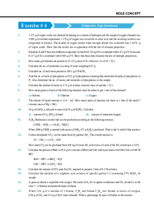 Mole Concept Exercise # 4