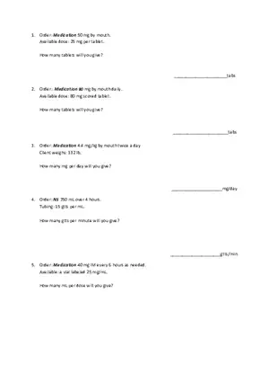 Foundation Dosage Calculation Practice Exam