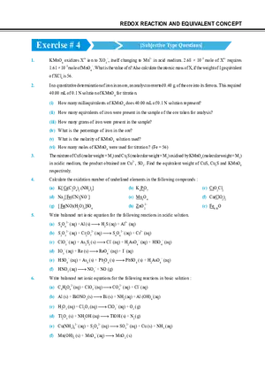 Redox Reaction and Equivalent Concept Exercise # 4