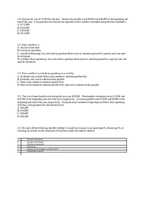 Statement of Cash Flows Questions Part 3