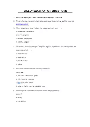 Likely Programming Question On Python Part 1
