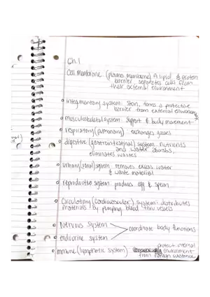 Chapter 1 and 2: Physiology