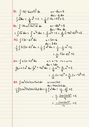 Integration By U Substitution (Homework)