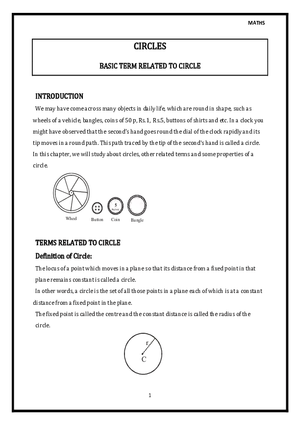 Basic Term Related to Circle