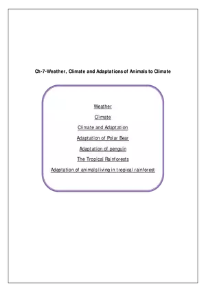 Ch-7 Weather, Climate and Adaptations of Animals to Climate