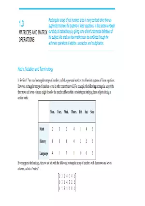 Matrices and Matrix Operations