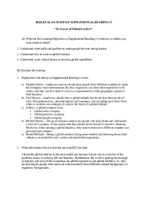 Skeletal Notes 3 - In Search of Global Leaders