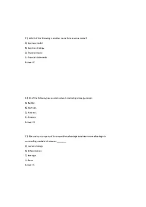 Chapter 2 E-commerce Business Models and Concepts (Answer Key) 2