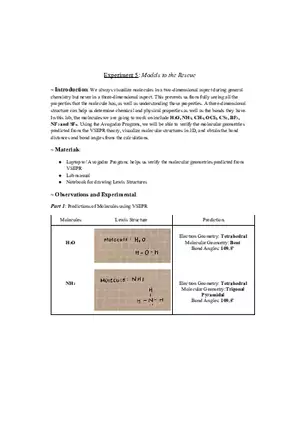 Experiment 5 Models to the Rescue