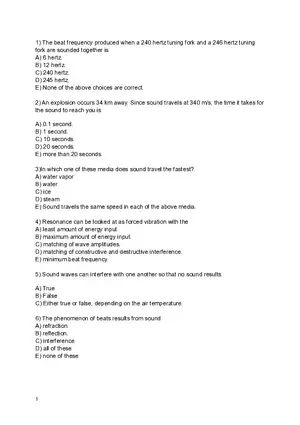 Sound Waves and Resonance Conceptual Questions