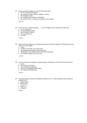 Price Elasticity of Demand and Supply Answer Key Part 4