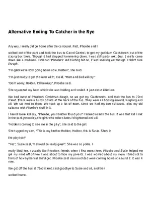 Alternative Ending To Catcher in the Rye
