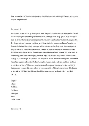 How is the Effect of Nutrition on Growth Discussion