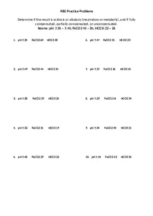 Chemistry 20 Questions ABG Practice Problems