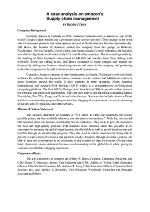Amazon Case Analysis