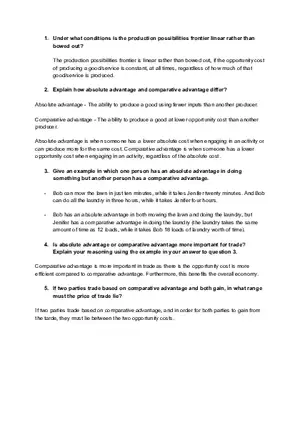 Economics - Assignment #3 Answers