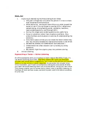 Exploring and Identifying the Precipitating Event in Crisis Intervention