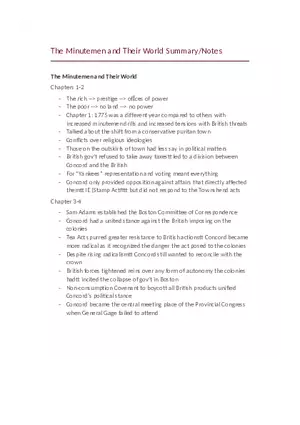 Summary The Minutemen and Their World