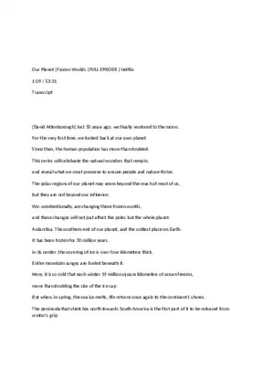 Our Planet Transcripts