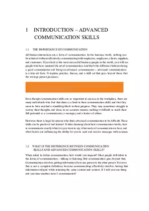 Advanced Communication Skills Guide Part 1