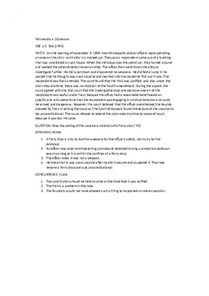 Minnesota v Dickerson - Case