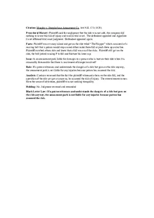 Murphy v Steeplechase Case