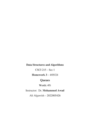 Data Structures and Algorithms