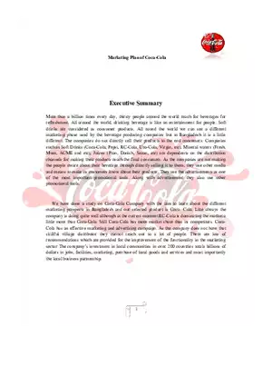 Marketing Plan of Coca-Cola Part 1