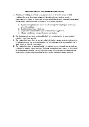 Avoidant Restrictive Food Intake Disorder