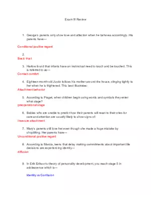 Attachment, Identity, and Cognitive Stages Answers