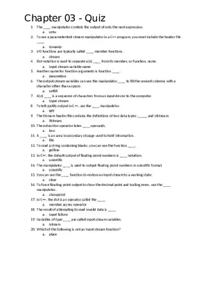 Programming Fundamentals Quiz 3