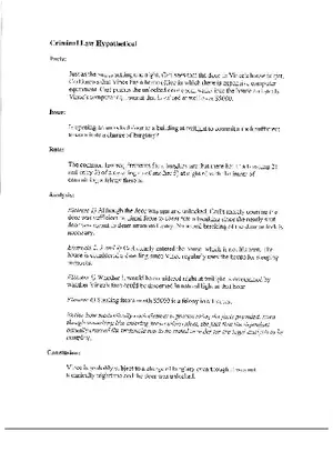 IRAC Burglary Outline