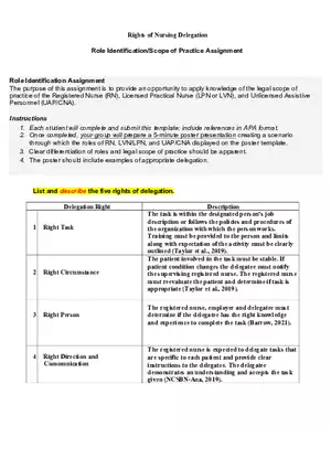 5 Rights of Nursing Delegation