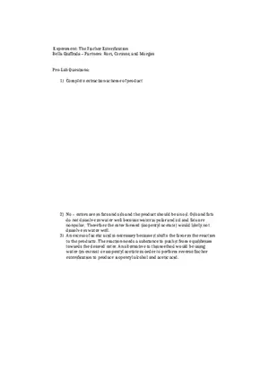 Fischer Esterification Lab Report